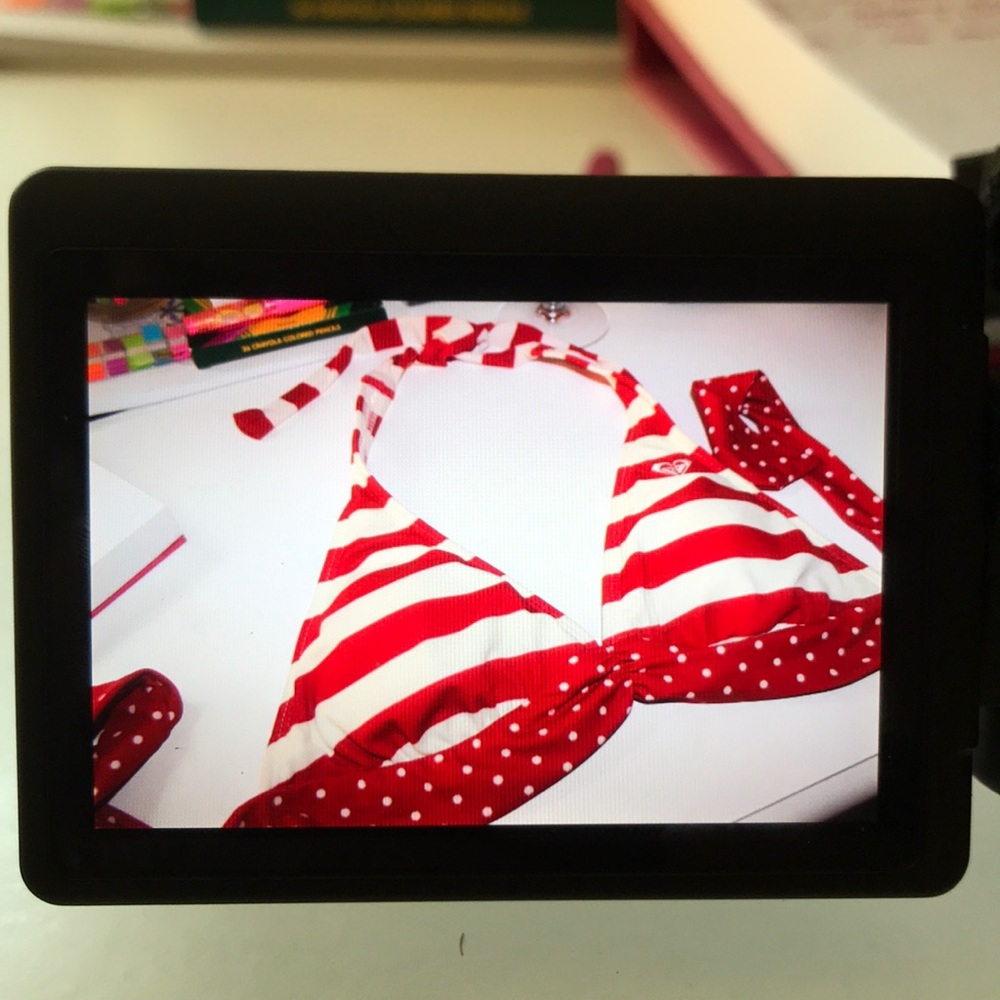 Roxy bikini top! Striped and dots!